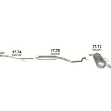 Трубка + Глушитель Opel Signum 1.8i 16V Бензин Все типы кузовов (02/2003 - 12/2005) артикул 17.74 + 17.75 + 17.73 Polmostrow