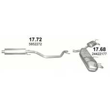 Труба приемная + глушитель C Opel Vectra C 2.0 Turbo Бензин Универсал (05/2003) артикул 17.72 + 17.68 Polmostrow