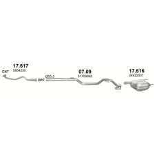 Трубка + Глушитель C Opel Vectra C 1.9 CDTi Дизель Хэтчбэк, Седан (01/2004 - 09/2005) артикул 17.617 + 07.09 + 17.616 Polmostrow