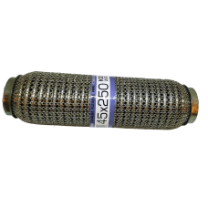 Гофра глушителя 45x250 3-х слойная усиленная Interlock кольчуга (короткий фланец / нерж.сталь)