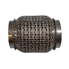 Гофра глушителя 50x100 3-х слойная усиленная Interlock кольчуга (короткий фланец / нерж.сталь)