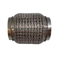 Гофра глушителя 60x115 3-х слойная усиленная Interlock кольчуга (короткий фланец / нерж.сталь)