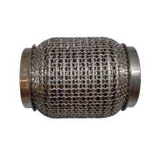 Гофра глушителя 60x120 3-х слойная усиленная Interlock кольчуга (короткий фланец / нерж.сталь)