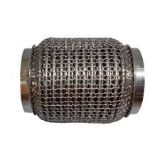 Гофра глушителя 64x120 3-х слойная усиленная Interlock кольчуга (короткий фланец / нерж.сталь)